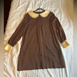 Orla Kiely shamrock dress, Peter Pan collar, silk lined